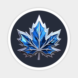 Blue Maple Leaf Badge Magnet